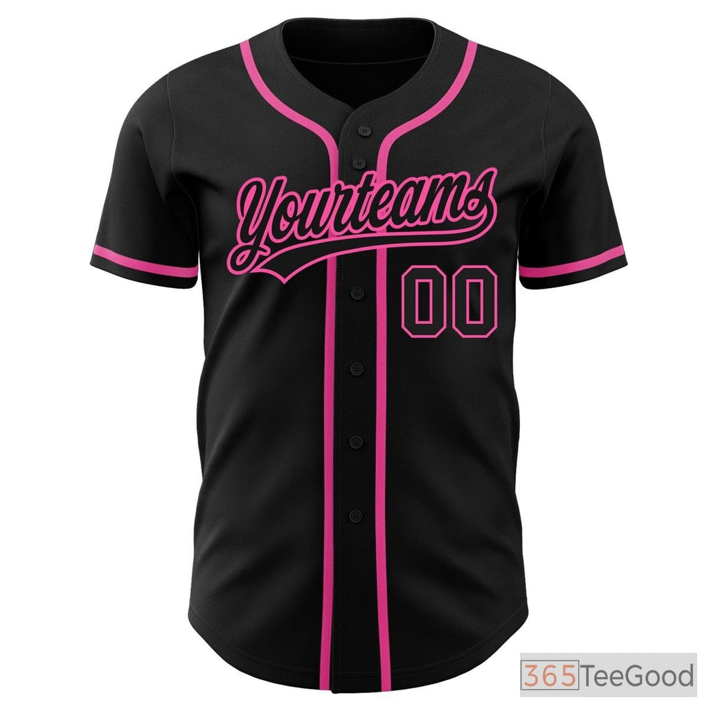 Black & Pink Baseball Jersey Tee for Men & Women - Your Base for Custom Team & Fan Apparel