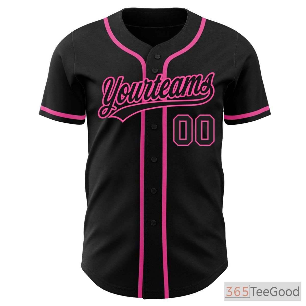 Black & Pink Baseball Jersey Tee for Men & Women - Your Base for Custom Team & Fan Apparel