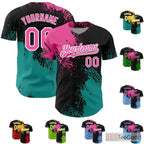 Black & Pink Baseball Jersey Tee - Custom Stitched Name & Number Details