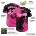 Black & Pink Baseball Jersey Tee - Personalized with Custom Stitched Name & Number