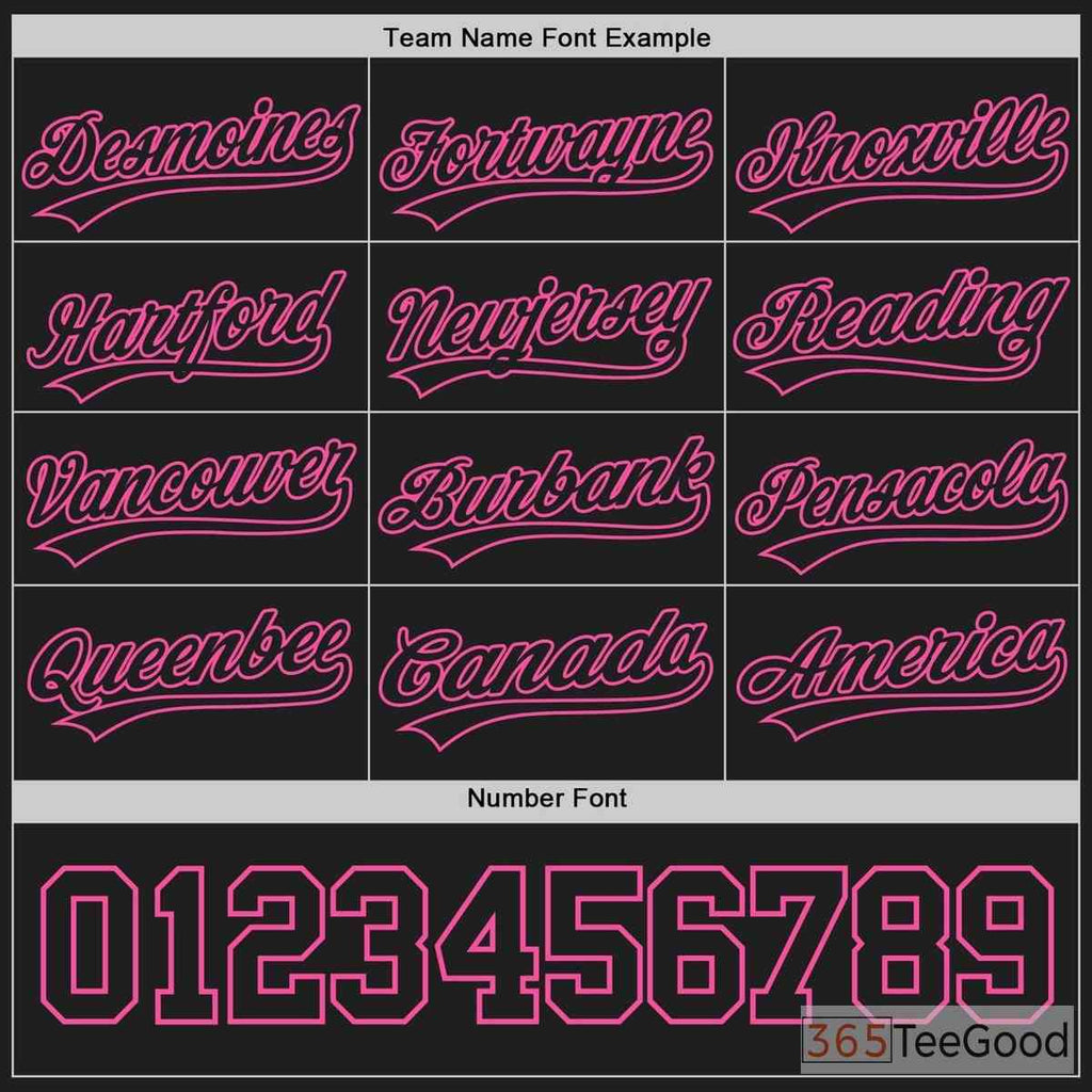 Black & Pink Baseball Jersey Tee for Men & Women - Your Base for Custom Team & Fan Apparel