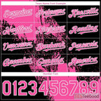 Black & Pink Baseball Jersey Tee - Personalized with Custom Stitched Name & Number