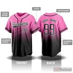 Black & Pink Baseball Jersey Tee for Men & Women - Customize Your Individual Look