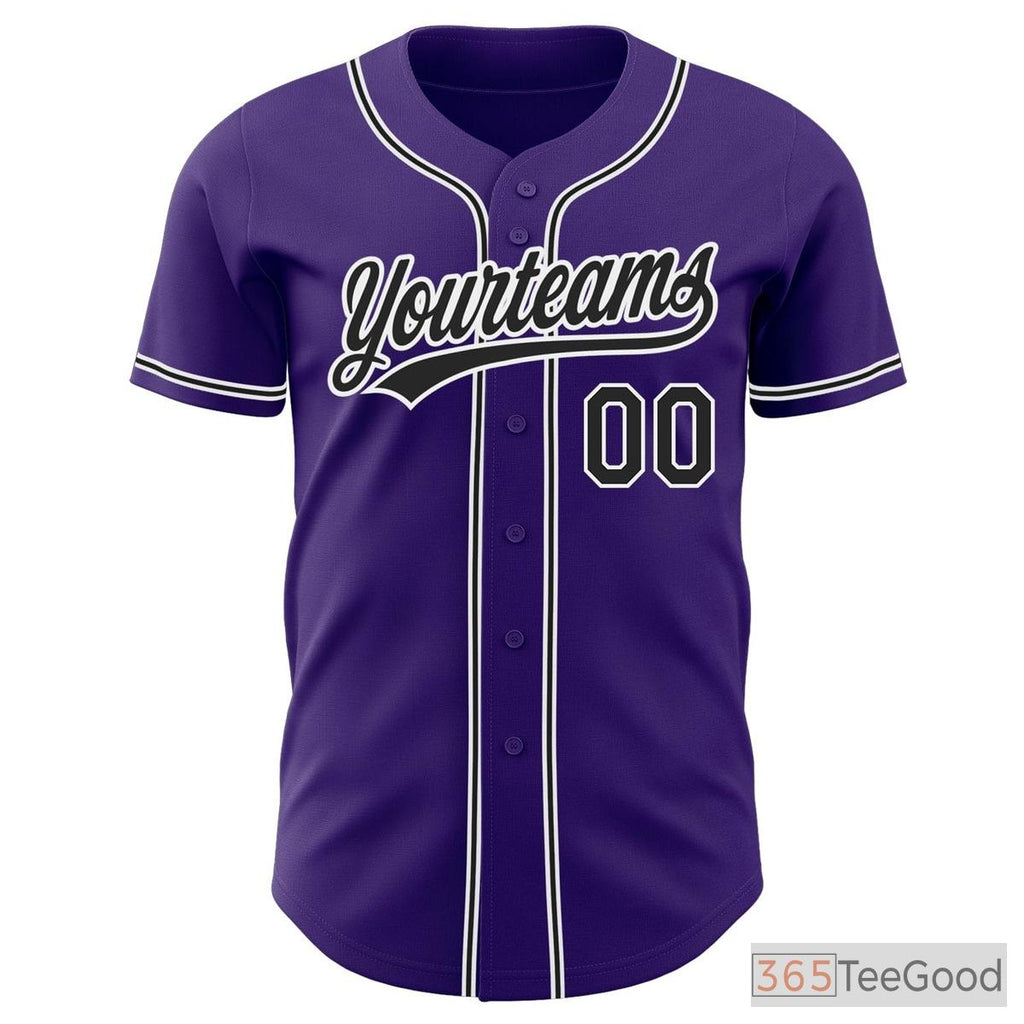 Black & Purple Baseball Jersey Tee for Men & Women - Personalized for Your Custom Design