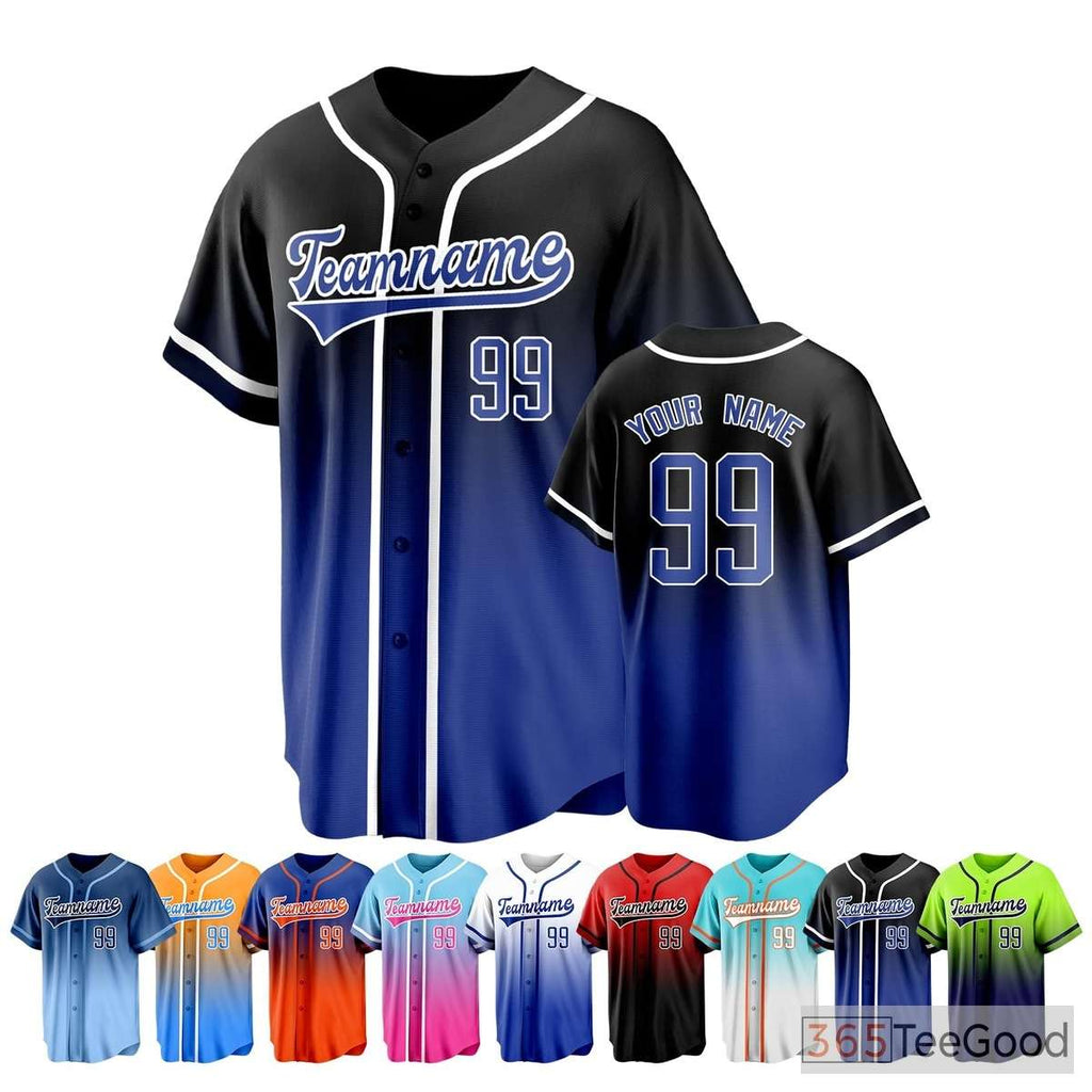 Black & Purple Baseball Jersey Tee for Men & Women - Customizable Player Details