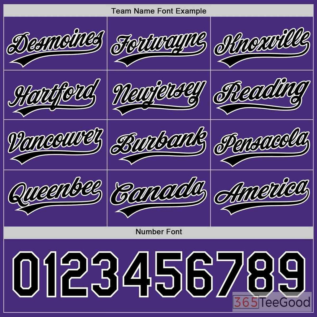 Black & Purple Baseball Jersey Tee for Men & Women - Personalized for Your Custom Design
