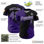 Black & Purple Baseball Jersey Tee - Custom Stitched Player Name, Number & Team Logo