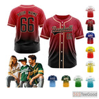 Black & Red Baseball Jersey Tee for Men & Women - Design Your Own Stitched & Printed Look