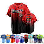 Black & Red Baseball Jersey Tee for Men & Women - Personalized Name, Number & Text