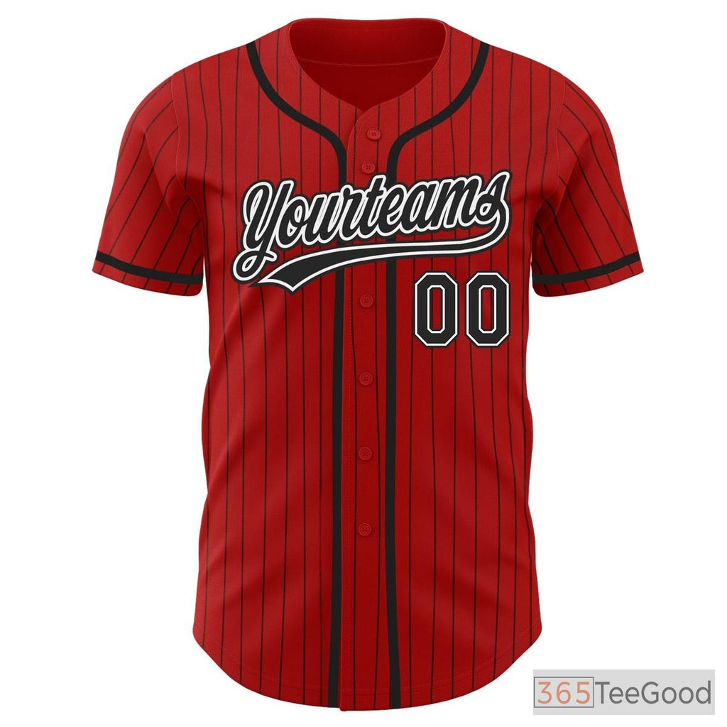 Black & Red Baseball Jersey Tee for Men & Women - Your Personalized Team & Fan Base