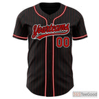 Black & Red Baseball Jersey Tee for Men & Women - Ready for Team & Fan Customization