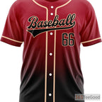 Black & Red Baseball Jersey Tee for Men & Women - Design Your Own Stitched & Printed Look