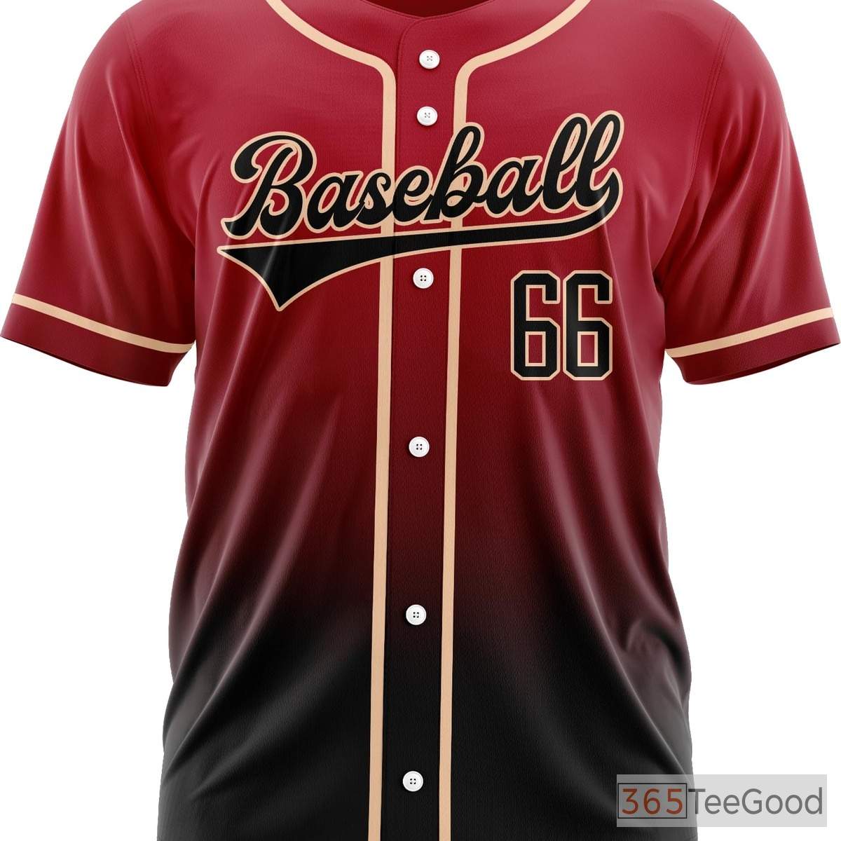 Black & Red Baseball Jersey Tee for Men & Women - Design Your Own Stitched & Printed Look