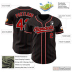 Black & Red Baseball Jersey Tee for Men & Women - Ready for Team & Fan Customization