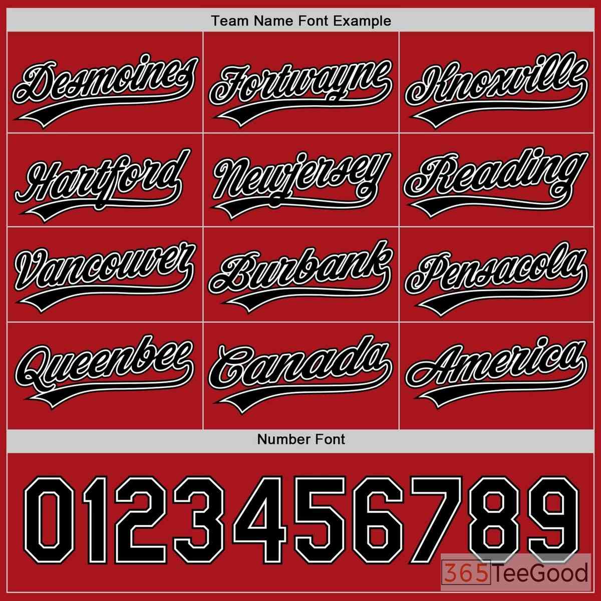 Black & Red Baseball Jersey Tee for Men & Women - Your Personalized Team & Fan Base