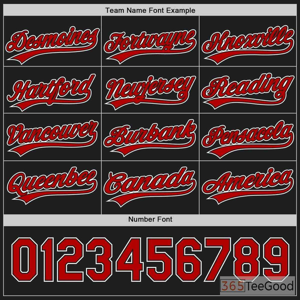 Black & Red Baseball Jersey Tee for Men & Women - Ready for Team & Fan Customization