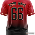 Black & Red Baseball Jersey Tee for Men & Women - Design Your Own Stitched & Printed Look