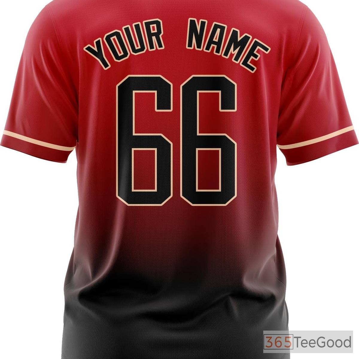 Black & Red Baseball Jersey Tee for Men & Women - Design Your Own Stitched & Printed Look