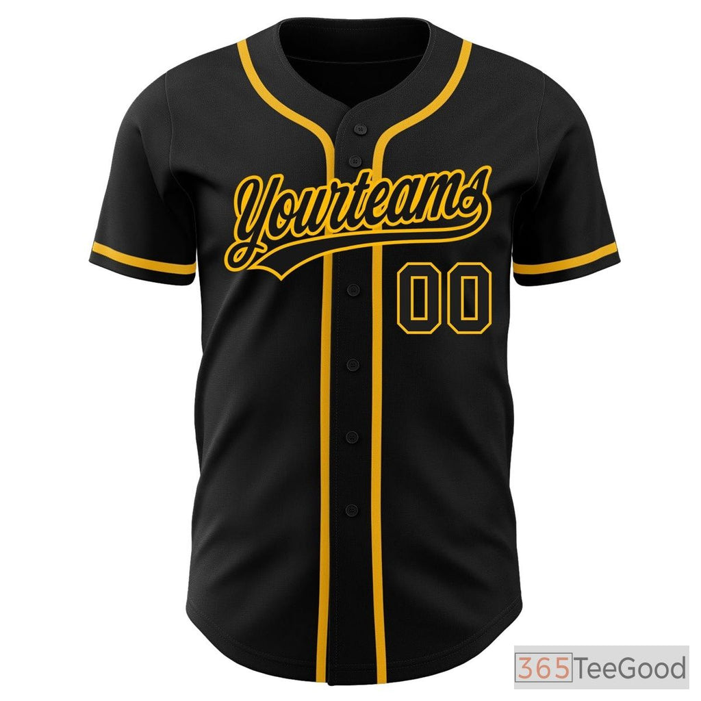 Black & Yellow Baseball Jersey Tee for Men & Women - Your Foundation for Custom Style