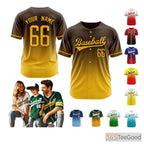 Black & Yellow Baseball Jersey Tee for Men & Women - Design Your Own Personalized Details
