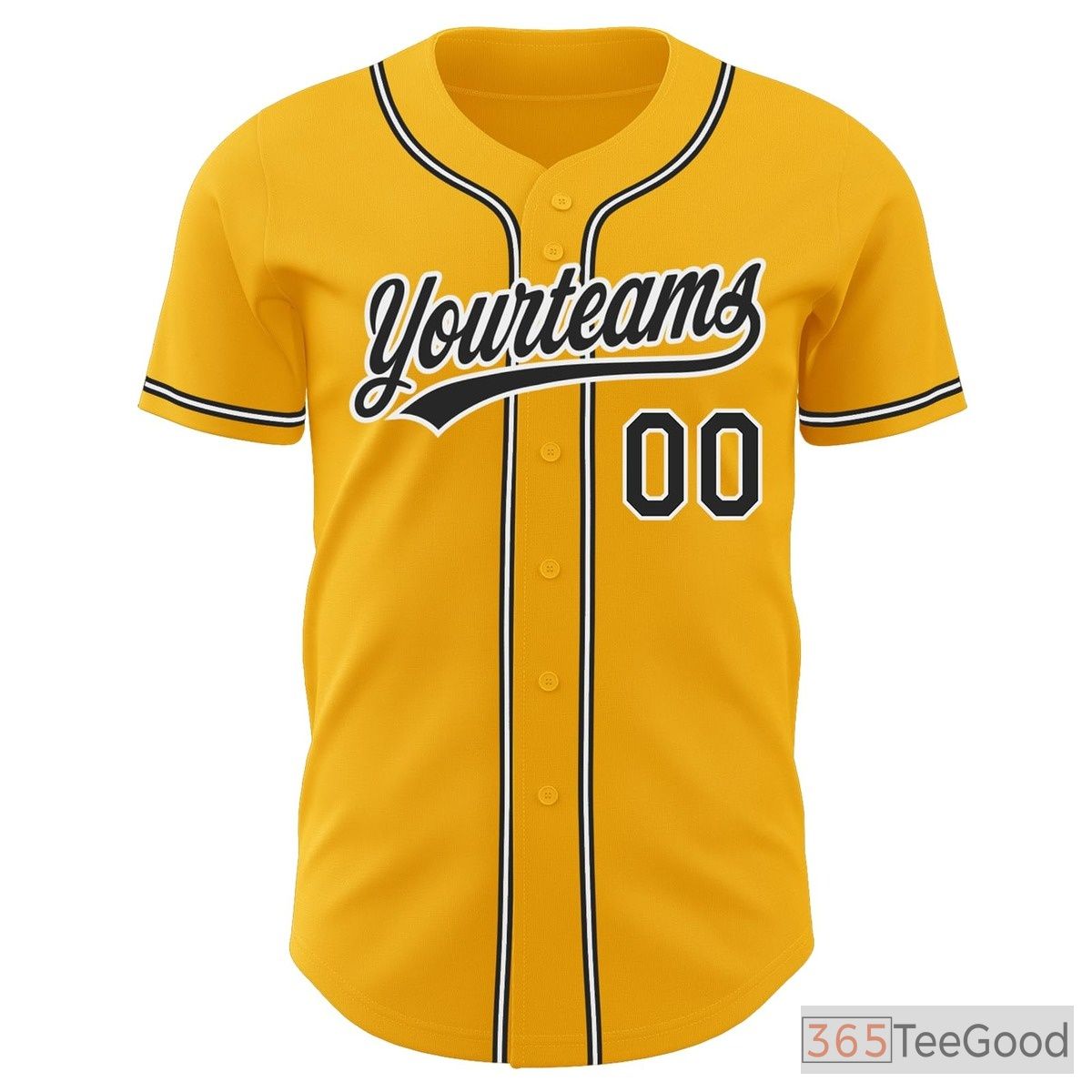 Black & Yellow Baseball Jersey Tee for Men & Women - Customize Your Team or Fan Style