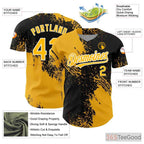 Black & Yellow Baseball Jersey Tee with Custom Stitched Name and Number Details