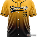 Black & Yellow Baseball Jersey for Men & Women - Personalized Team & Player Details