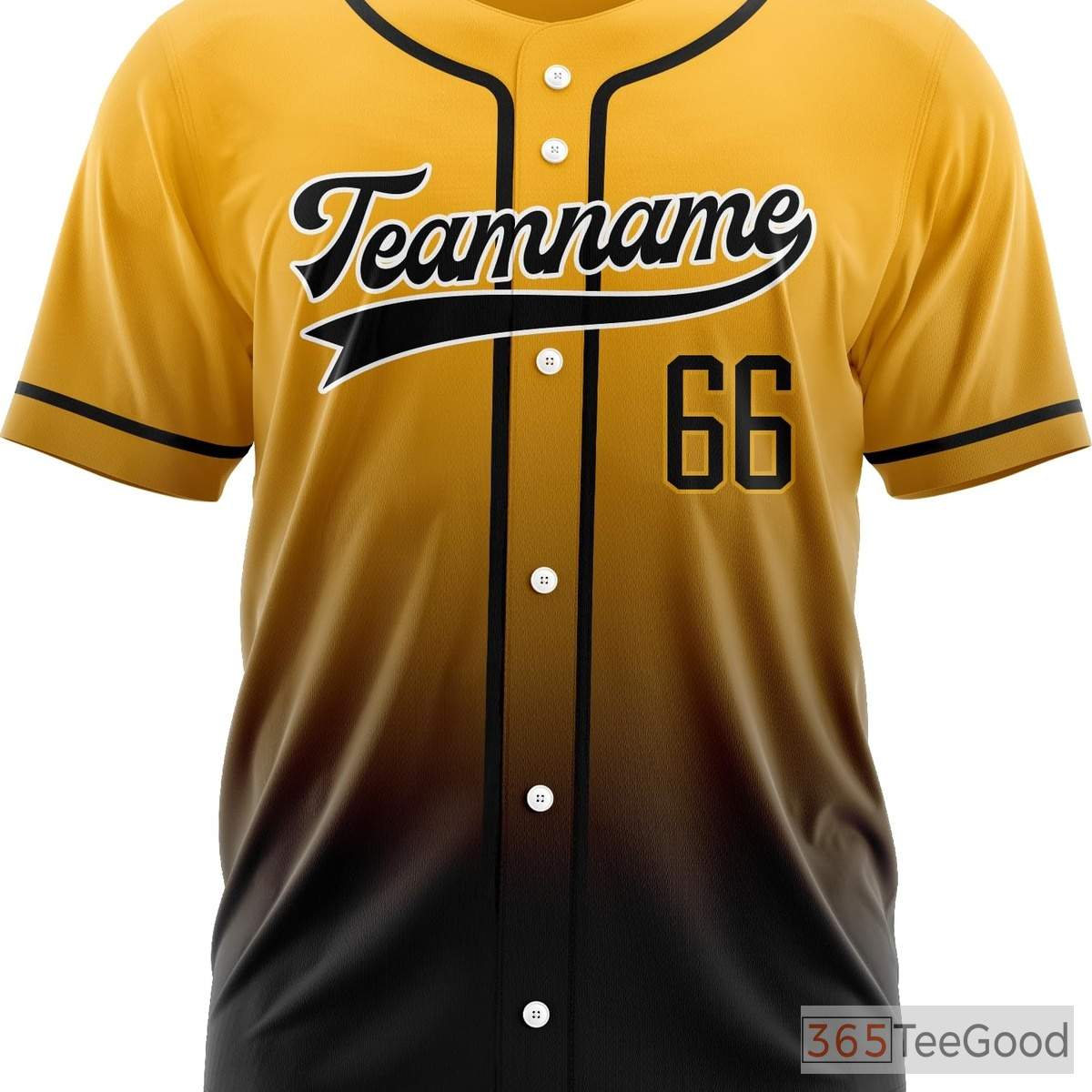 Black & Yellow Baseball Jersey for Men & Women - Personalized Team & Player Details