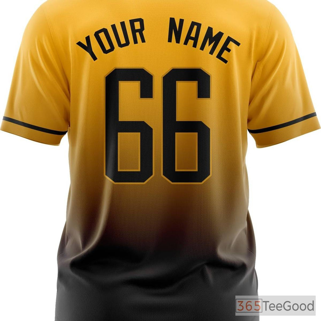 Black & Yellow Baseball Jersey for Men & Women - Personalized Team & Player Details