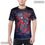 Black Geometric Graphic Design 3D Printed Casual Crewneck Unisex T-Shirt Youthful