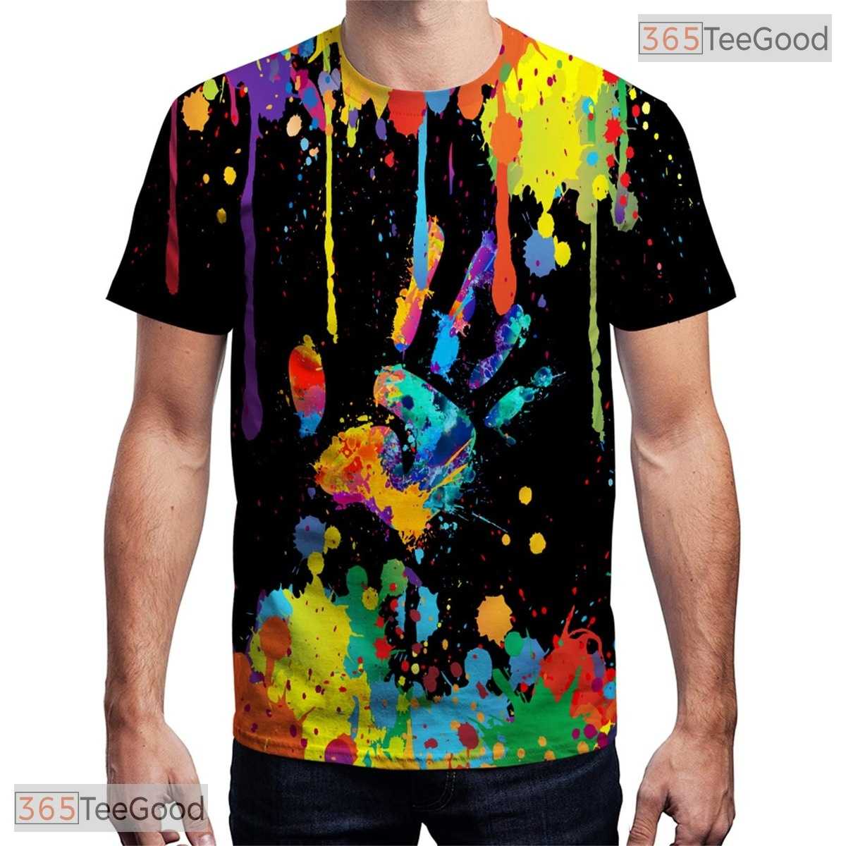 Dark Black Modern Abstract Graphic Art 3D Printed Casual Unisex T-Shirt Styles