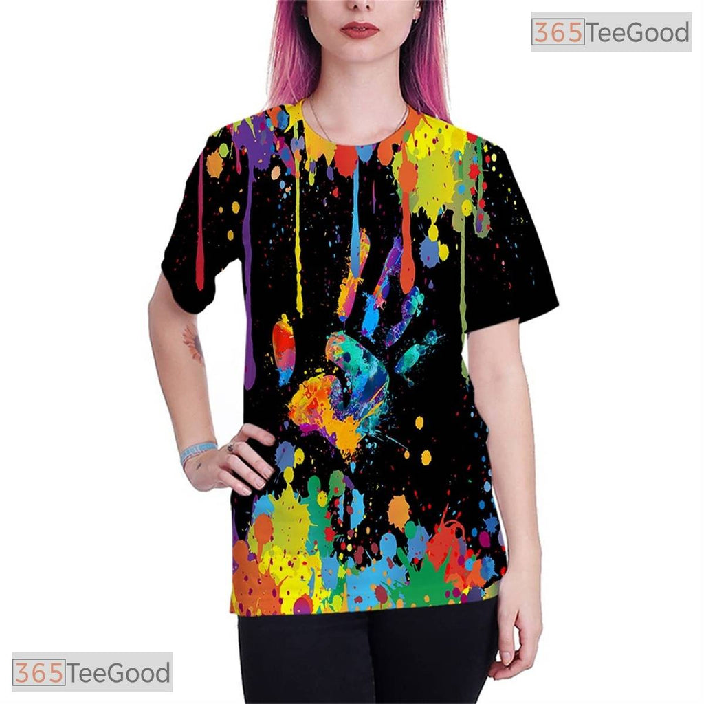 Dark Black Modern Abstract Graphic Art 3D Printed Casual Unisex T-Shirt Styles