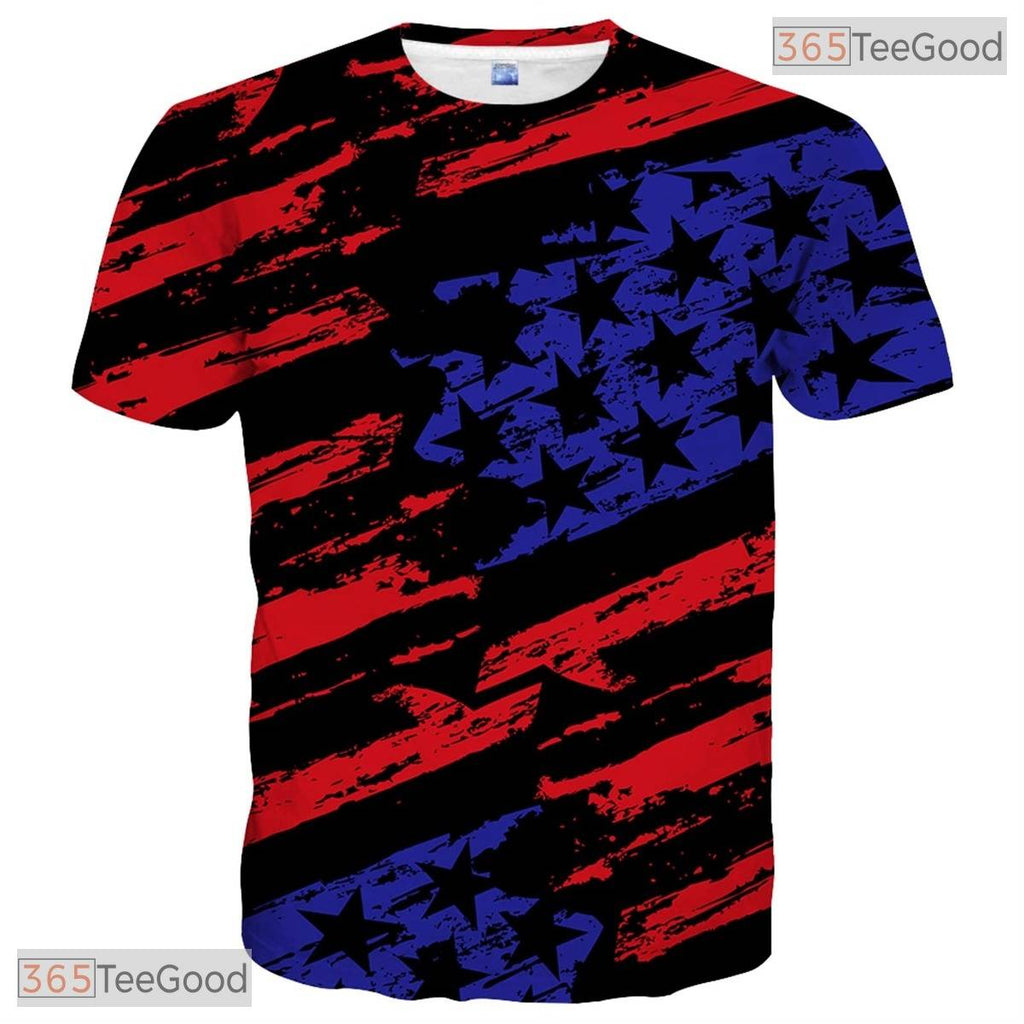 Midnight Black Abstract Graphic Art 3D Printed Casual Unisex T-Shirt Apparel
