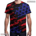 Midnight Black Abstract Graphic Art 3D Printed Casual Unisex T-Shirt Apparel
