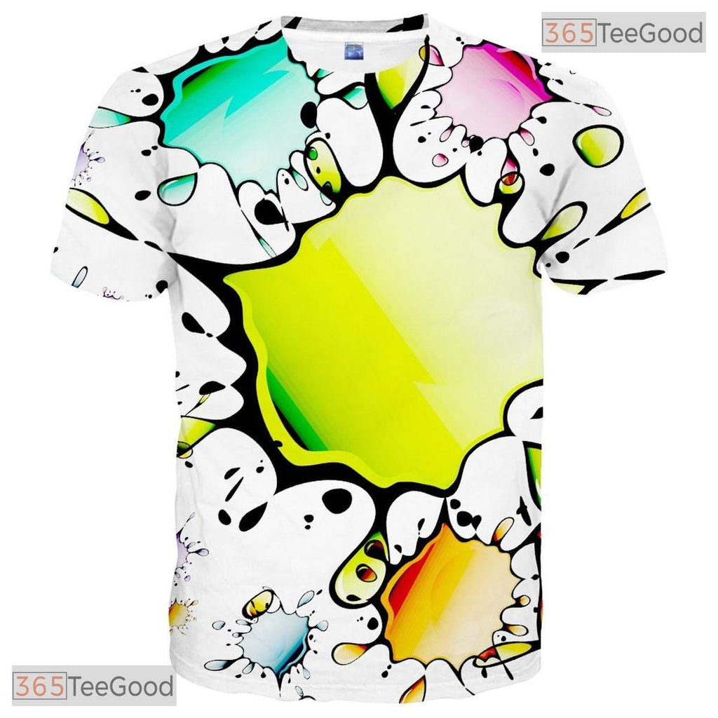 Clean White Modern Abstract Graphic Pattern 3D Printed Casual Unisex T-Shirts