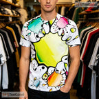 Clean White Modern Abstract Graphic Pattern 3D Printed Casual Unisex T-Shirts