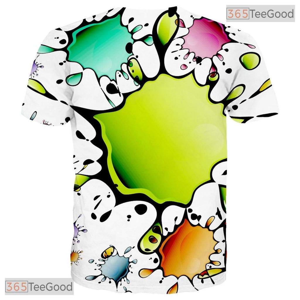 Clean White Modern Abstract Graphic Pattern 3D Printed Casual Unisex T-Shirts