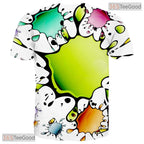 Clean White Modern Abstract Graphic Pattern 3D Printed Casual Unisex T-Shirts