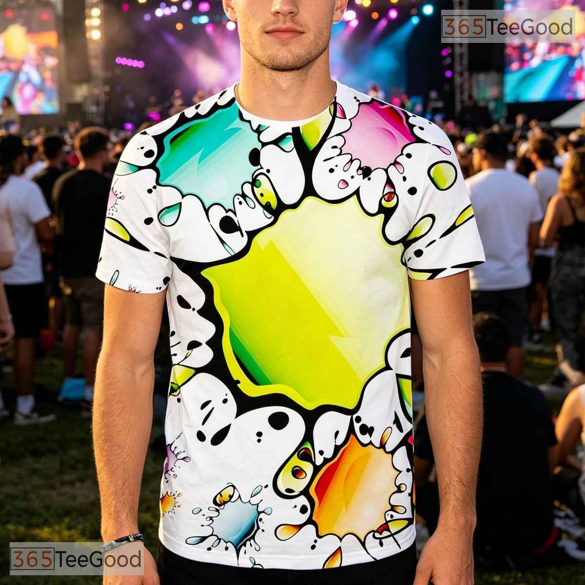 Clean White Modern Abstract Graphic Pattern 3D Printed Casual Unisex T-Shirts