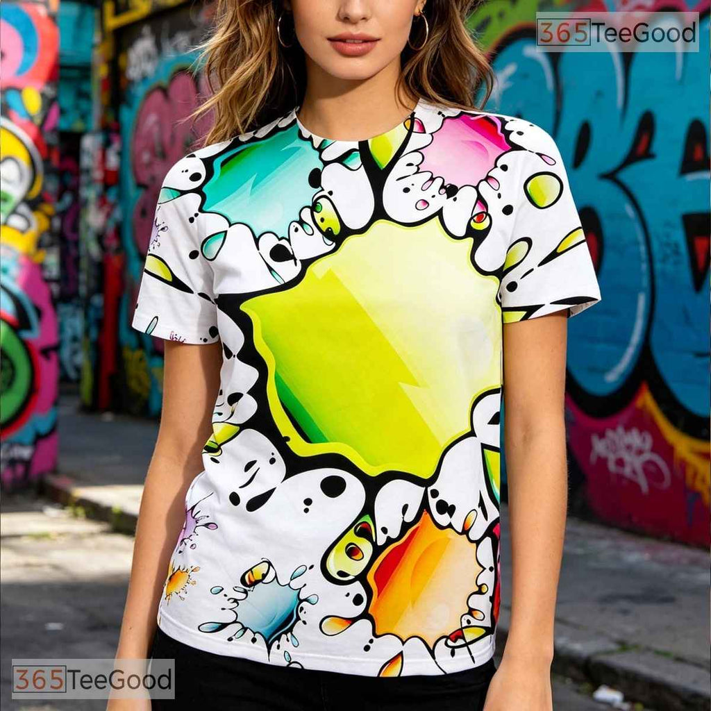 Clean White Modern Abstract Graphic Pattern 3D Printed Casual Unisex T-Shirts