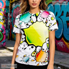 Clean White Modern Abstract Graphic Pattern 3D Printed Casual Unisex T-Shirts