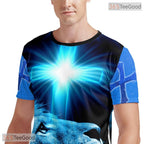 Classic Blue Funny Graphic 3D Printed Casual Novelty Short Sleeve Unisex Shirt