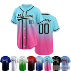 Blue and Pink Baseball Jersey Tee for Men & Women - A playful blend for casual wear