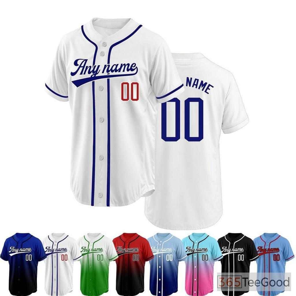 Blue and White Baseball Jersey Tee for Men & Women - A classic color blend for everyday style