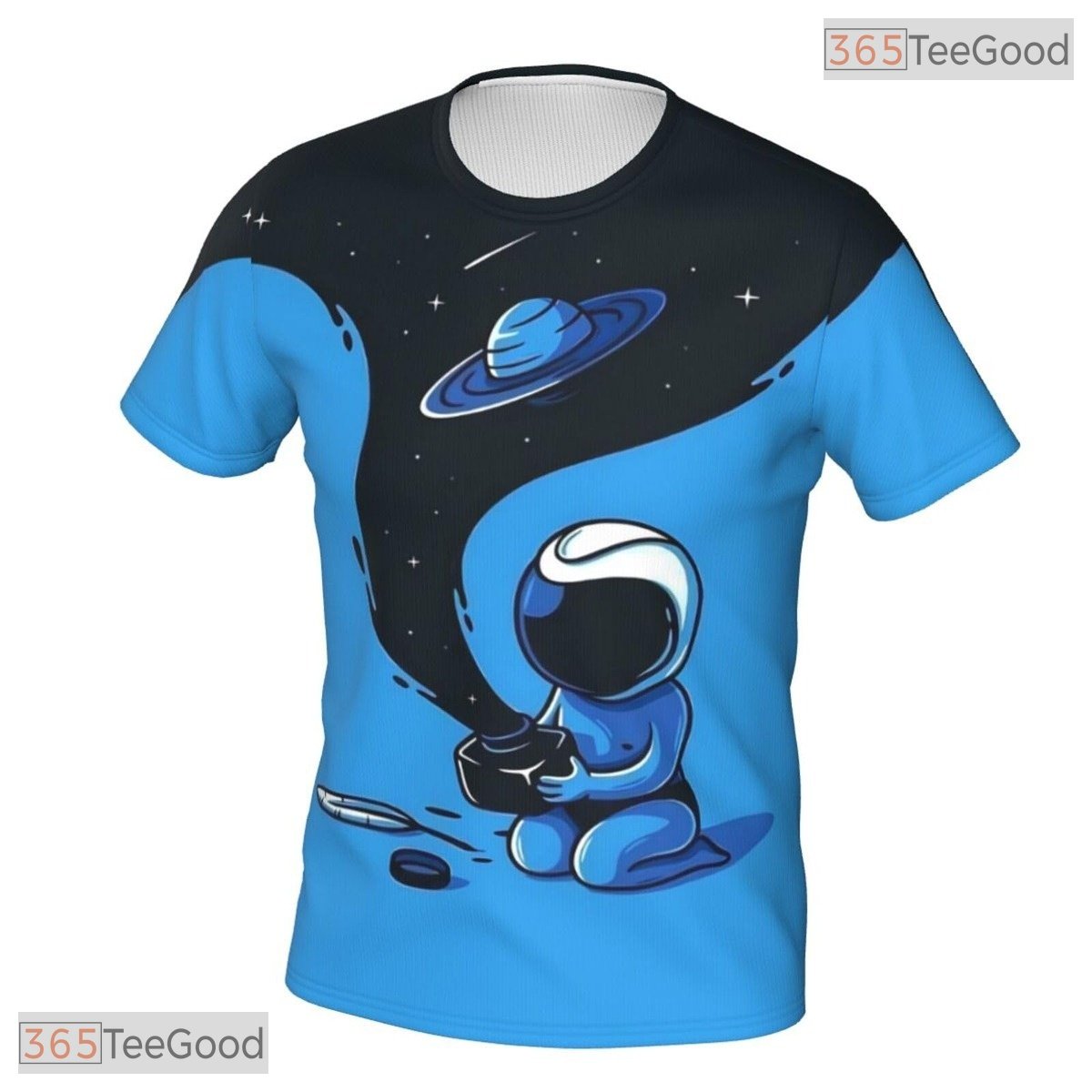Blue Astronaut Space Basketball Graphic 3D Printed Short Sleeve Unisex Tee Shirt Top