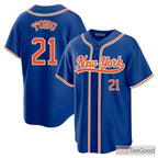 Blue Baseball Jersey Tee - A Blank Slate for Your Custom Style