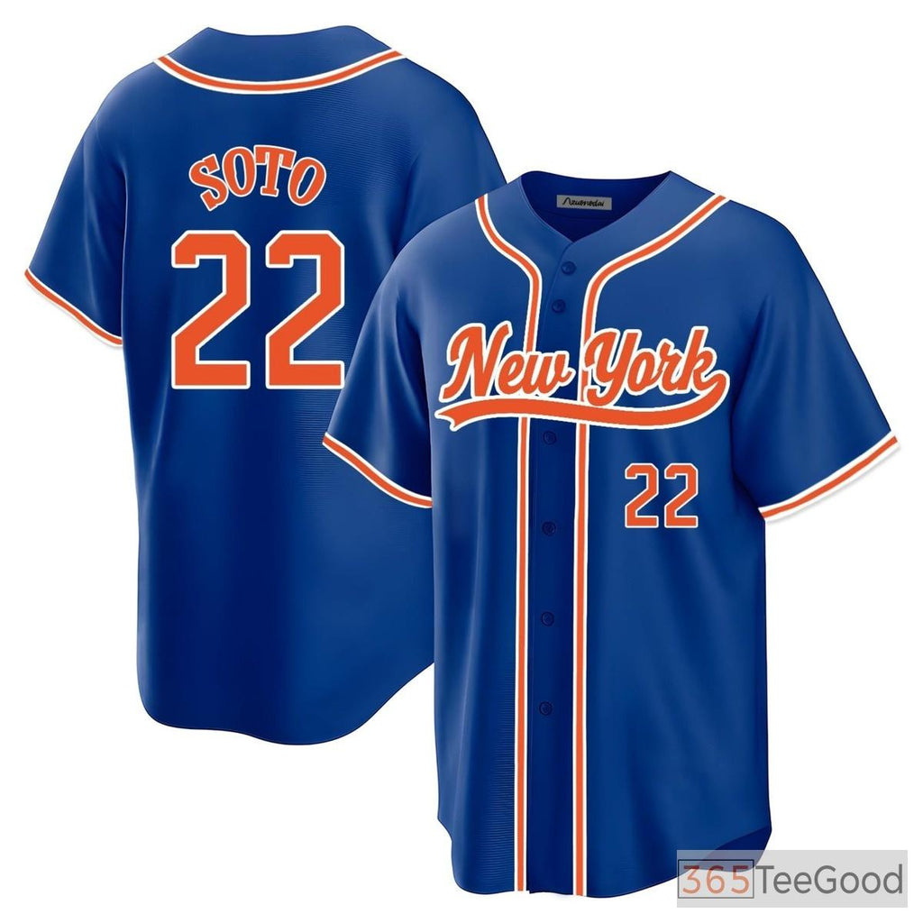 Blue Baseball Jersey Tee for Men & Women - Custom Stitched Player & Team Apparel