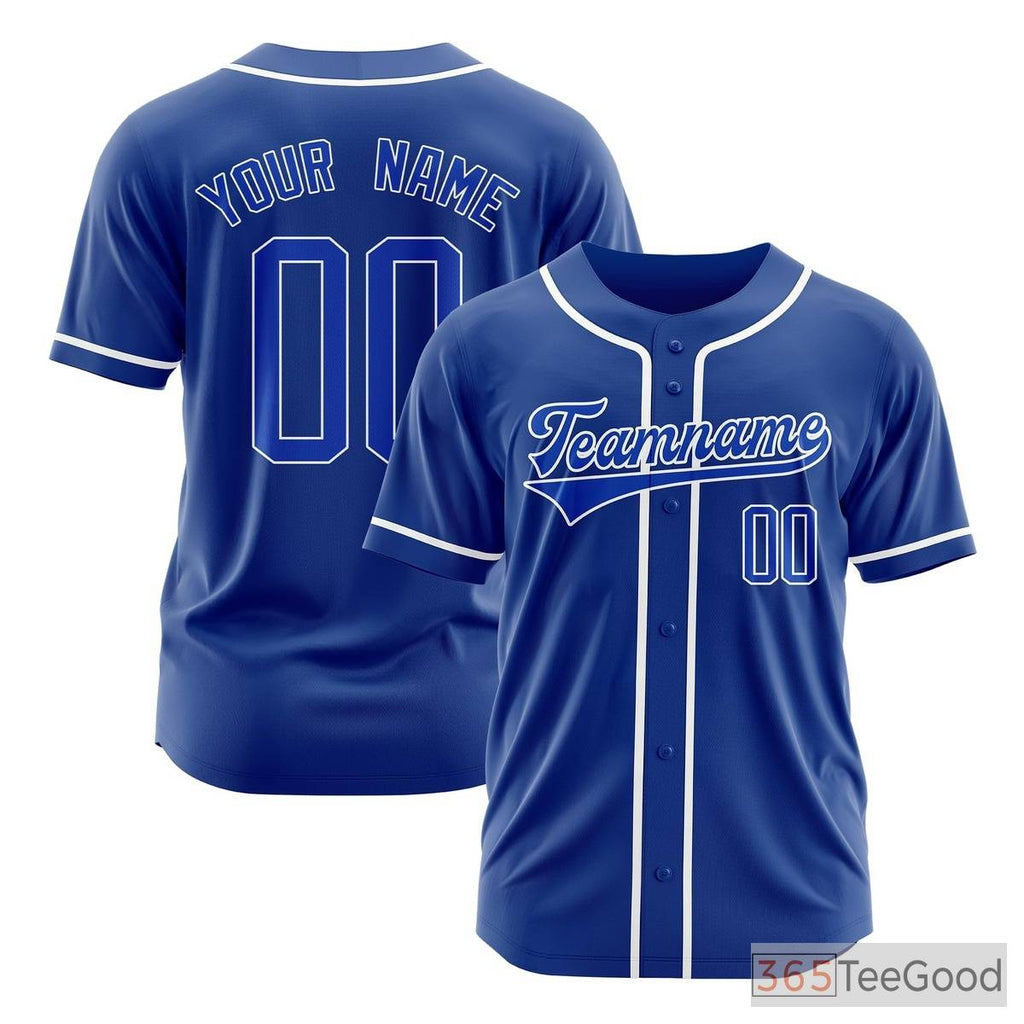 Blue Baseball Jersey Tee for Men & Women - Personalized with Team Name & Number
