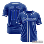 Blue Baseball Jersey Tee for Men & Women - Personalized with Team Name & Number