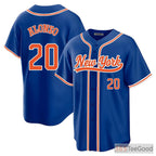 Blue Baseball Jersey Tee for Men & Women - Personalize with Your Details & Logo